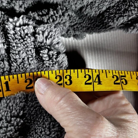 Simply Southern 1/4 Zip Sherpa Pullover Sweater Grey Womens Medium NWT Soft Cozy - Picture 11 of 12